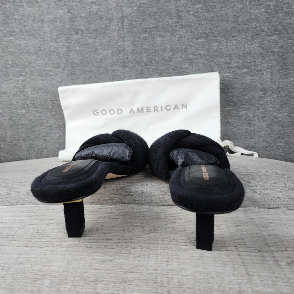 Good American Size 8 Black Terry Kickstand Mule NWOB GA353T-X - Picture 3 of 12